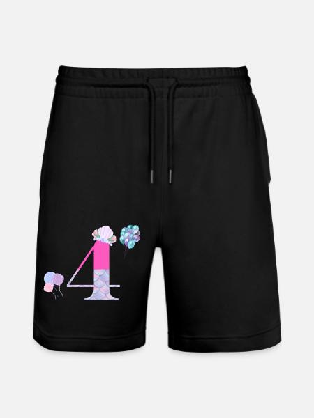 4e anniversaire sirène - Short de jogging bio TRAINER Stanley/Stella unisexe - noir