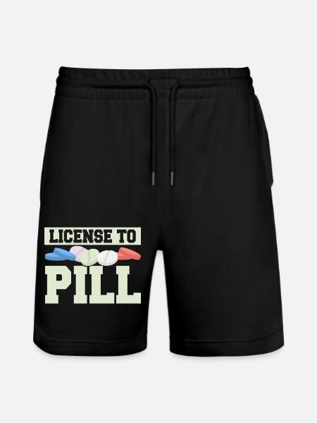 License To Pill Pharmacy Pharmacist - Stanley/Stella Trainer Unisex Organic Jogging Shorts - black
