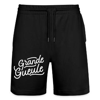 Grande gueule - Short de jogging bio TRAINER Stanley/Stella unisexe - noir - Devant - Nik (191cm) & Marisol (170cm)
