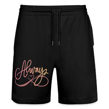 ALWAYS - Stanley/Stella Trainer Unisex Organic Jogging Shorts - black - Front - Nik (191cm) & Marisol (170cm)