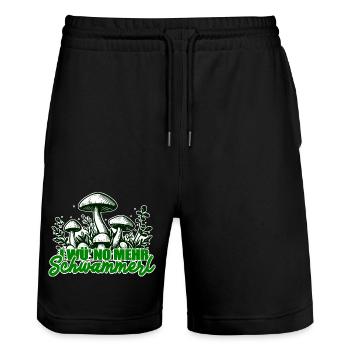 Pilzsammler Witziger Spruch - Stanley/Stella Unisex Bio Joggingshorts Trainer  - Schwarz - Vorne - Nik (191cm) & Marisol (170cm)