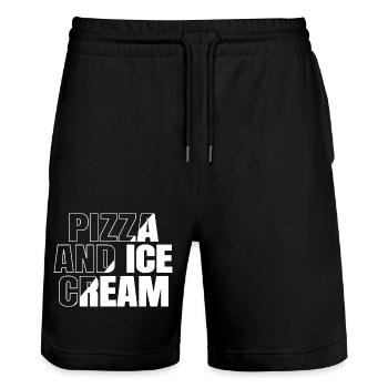 chocolate ice cream art - Stanley/Stella Unisex Bio Joggingshorts Trainer  - Schwarz - Vorne - Nik (191cm) & Marisol (170cm)