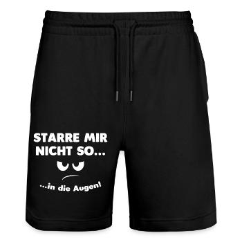 Die Augen... - Stanley/Stella Unisex Bio Joggingshorts Trainer  - Schwarz - Vorne - Nik (191cm) & Marisol (170cm)