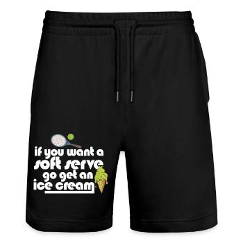 If You Want A Soft Serve Go Get An Ice Cream - Stanley/Stella Unisex Bio Joggingshorts Trainer  - Schwarz - Vorne - Nik (191cm) & Marisol (170cm)