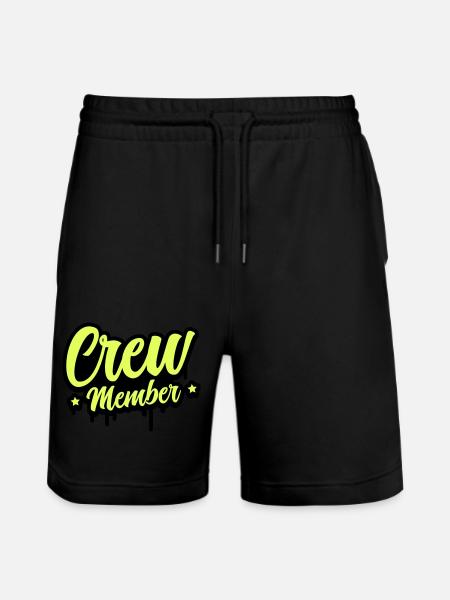 Crew Member 01 - Stanley/Stella Trainer Unisex Organic Jogging Shorts - black