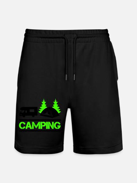 Camping 01 - Stanley/Stella Trainer Unisex Organic Jogging Shorts - black