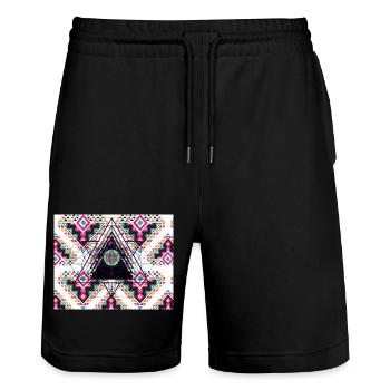 4 4 Original - Stanley/Stella Unisex Bio Joggingshorts Trainer  - Schwarz - Vorne - Nik (191cm) & Marisol (170cm)