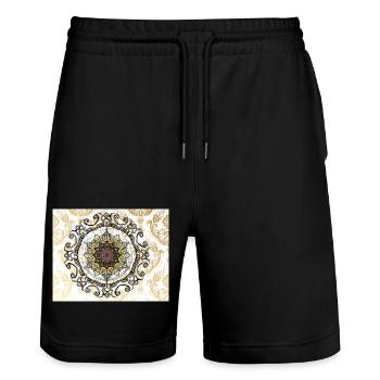 2 6 D’origine - Short de jogging bio TRAINER Stanley/Stella unisexe - noir - Devant - Nik (191cm) & Marisol (170cm)