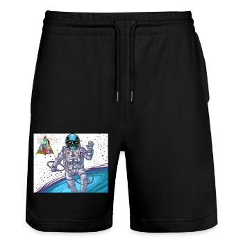 3 Original - Stanley/Stella Unisex Bio Joggingshorts Trainer  - Schwarz - Vorne - Nik (191cm) & Marisol (170cm)