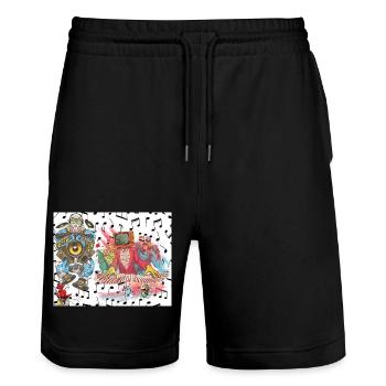 2 Original - Stanley/Stella Unisex Bio Joggingshorts Trainer  - Schwarz - Vorne - Nik (191cm) & Marisol (170cm)