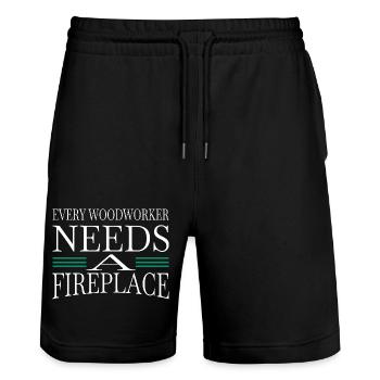 the carpenters lumberman - Stanley/Stella Unisex Bio Joggingshorts Trainer  - Schwarz - Vorne - Nik (191cm) & Marisol (170cm)