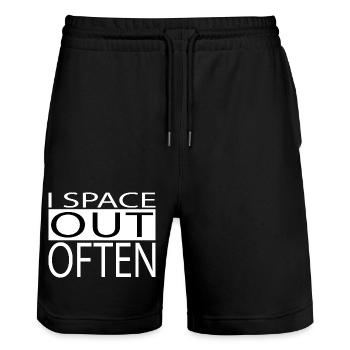 astronomy astronomy stuff happy - Stanley/Stella Unisex Bio Joggingshorts Trainer  - Schwarz - Vorne - Nik (191cm) & Marisol (170cm)
