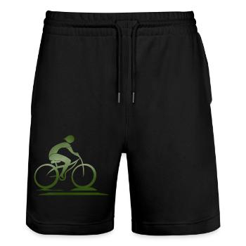 Radfahrer - Stanley/Stella Unisex Bio Joggingshorts Trainer  - Schwarz - Vorne - Nik (191cm) & Marisol (170cm)