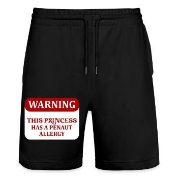 Avertissement Cette princesse a une allergie aux pénautes Awarene - Short de jogging bio TRAINER Stanley/Stella unisexe - noir - Devant - Nik (191cm) & Marisol (170cm)