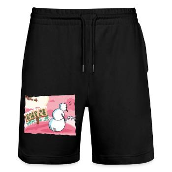 Snowman Cold As Balls Xmas Funny Christmas - Stanley/Stella Trainer Unisex Organic Jogging Shorts - black - Front - Nik (191cm) & Marisol (170cm)