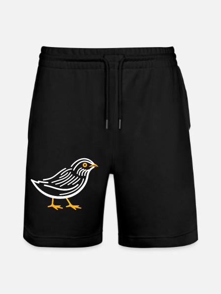 quail small quail bird - Stanley/Stella Trainer Unisex Organic Jogging Shorts - black