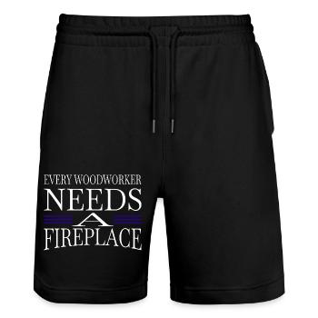 Dad Gift Idea Tree Feller Lumber Birthday - Stanley/Stella Trainer Unisex Organic Jogging Shorts - black - Front - Nik (191cm) & Marisol (170cm)