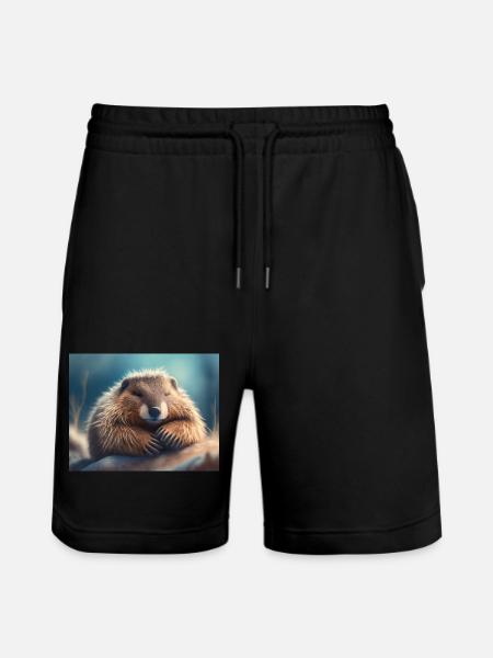 Søde dyr i dvale – murmeldyr - Stanley/Stella Trainer økologiske unisex joggingshorts - sort