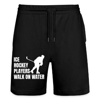 Joueur de hockey sur glace Fan de hockey Équipe de hockey sur glace Hockey sur glace - Short de jogging bio TRAINER Stanley/Stella unisexe - noir - Devant - Nik (191cm) & Marisol (170cm)