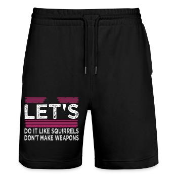 peace fun peace for paris peace sign humor present - Stanley/Stella Unisex Bio Joggingshorts Trainer  - Schwarz - Vorne - Nik (191cm) & Marisol (170cm)
