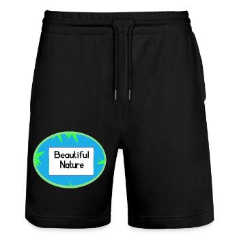 Beautiful Nature - Stanley/Stella Unisex Bio Joggingshorts Trainer  - Schwarz - Vorne - Nik (191cm) & Marisol (170cm)