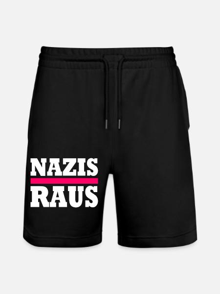 Nazis raus - Stanley/Stella Unisex Bio Joggingshorts Trainer  - Schwarz