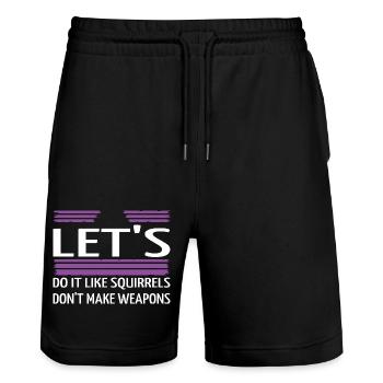 fun statement family happy funny quote pride funny - Stanley/Stella Unisex Bio Joggingshorts Trainer  - Schwarz - Vorne - Nik (191cm) & Marisol (170cm)