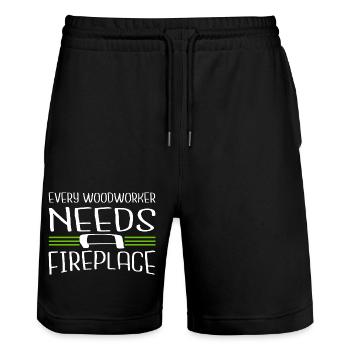 funny sayings wood birthday present idea - Stanley/Stella Unisex Bio Joggingshorts Trainer  - Schwarz - Vorne - Nik (191cm) & Marisol (170cm)