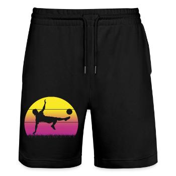 Fußball Fußballer - Stanley/Stella Unisex Bio Joggingshorts Trainer  - Schwarz - Vorne - Nik (191cm) & Marisol (170cm)