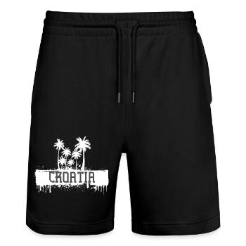Split Kroatien Fußball Fußball Dalmatien Tourismus - Stanley/Stella Unisex Bio Joggingshorts Trainer  - Schwarz - Vorne - Nik (191cm) & Marisol (170cm)