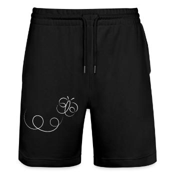 Schmetterling - Stanley/Stella Unisex Bio Joggingshorts Trainer  - Schwarz - Vorne - Nik (191cm) & Marisol (170cm)