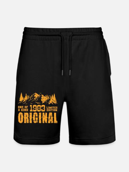 Birthday Gift 1983 - 1983 - Stanley/Stella Trainer Unisex Organic Jogging Shorts - black