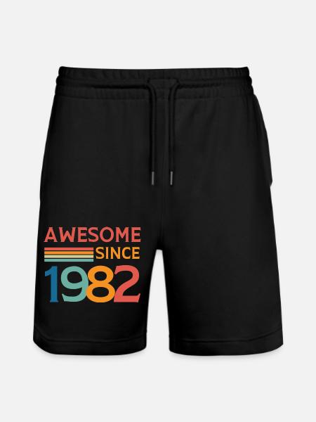 Awesome since 1982 - Stanley/Stella Trainer Unisex Organic Jogging Shorts - black