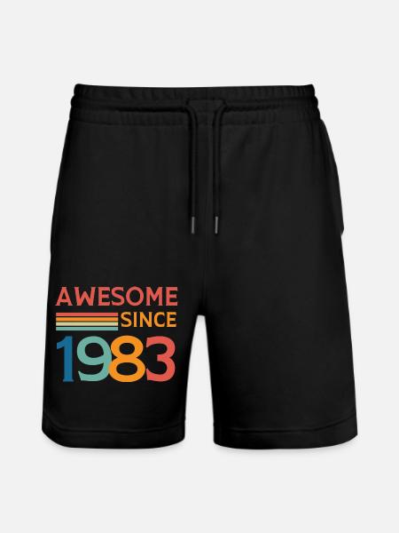 Awesome since 1983 - Stanley/Stella Trainer Unisex Organic Jogging Shorts - black