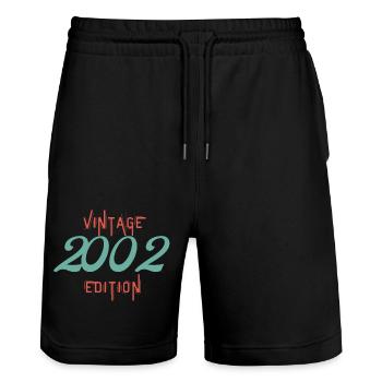Awesome since 2002 - Stanley/Stella Trainer Unisex Organic Jogging Shorts - black - Front - Nik (191cm) & Marisol (170cm)