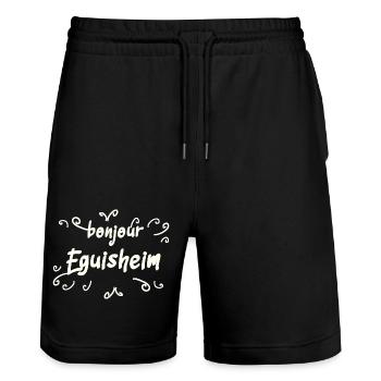 Frankreich Eguisheim Text - Stanley/Stella Unisex Bio Joggingshorts Trainer  - Schwarz - Vorne - Nik (191cm) & Marisol (170cm)