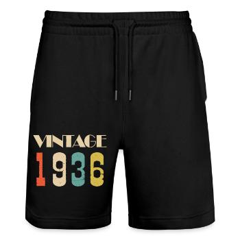 2011 Vintage Édition limitée Cadeau - Short de jogging bio TRAINER Stanley/Stella unisexe - noir - Devant - Nik (191cm) & Marisol (170cm)