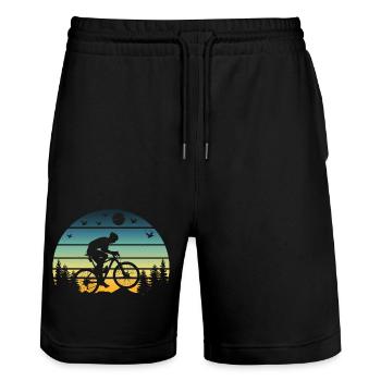 Mountain Biking - Stanley/Stella Unisex Bio Joggingshorts Trainer  - Schwarz - Vorne - Nik (191cm) & Marisol (170cm)