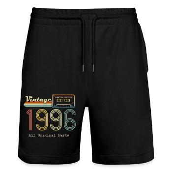 1996 Original 1996 Vintage Vintage rétro anniversa - Short de jogging bio TRAINER Stanley/Stella unisexe - noir - Devant - Nik (191cm) & Marisol (170cm)