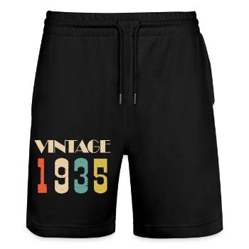 2012 Vintage Édition limitée Cadeau - Short de jogging bio TRAINER Stanley/Stella unisexe - noir - Devant - Nik (191cm) & Marisol (170cm)