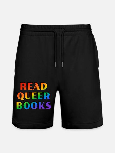 Read queer books - Stanley/Stella Trainer Unisex Organic Jogging Shorts - black