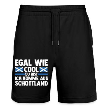 Scots Scottish Scotland - Stanley/Stella Trainer Unisex Organic Jogging Shorts - black - Front - Nik (191cm) & Marisol (170cm)