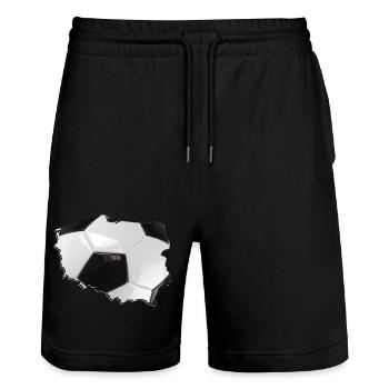 Poland map frames real football - Stanley/Stella Trainer Unisex Organic Jogging Shorts - black - Front - Nik (191cm) & Marisol (170cm)
