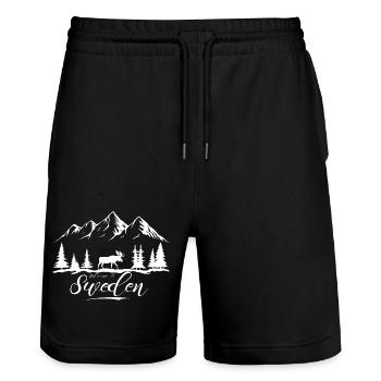 Suède Suède Viking Nordique Scandinavie Solstice d’été - Short de jogging bio TRAINER Stanley/Stella unisexe - noir - Devant - Nik (191cm) & Marisol (170cm)