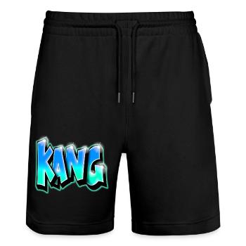 KANG GRAFFITI NAME PRINT - Short de jogging bio TRAINER Stanley/Stella unisexe - noir - Devant - Nik (191cm) & Marisol (170cm)