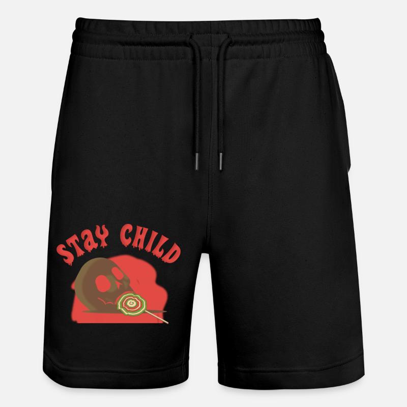 Kind bleiben - Stanley/Stella Unisex Bio Joggingshorts Trainer  - Schwarz