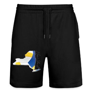 New York (United States) | real volleyball | Map Sct - Stanley/Stella Trainer Unisex Organic Jogging Shorts - black - Front - Nik (191cm) & Marisol (170cm)
