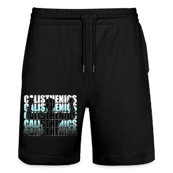 Calisthenics - Stanley/Stella Trainer Unisex Organic Jogging Shorts - black - Front - Nik (191cm) & Marisol (170cm)