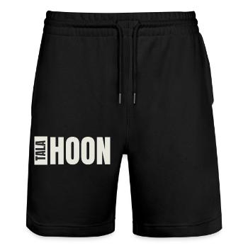 Talahoon Sign bright - Stanley/Stella Unisex Bio Joggingshorts Trainer  - Schwarz - Vorne - Nik (191cm) & Marisol (170cm)