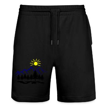 Nature Montagnes - Short de jogging bio TRAINER Stanley/Stella unisexe - noir - Devant - Nik (191cm) & Marisol (170cm)